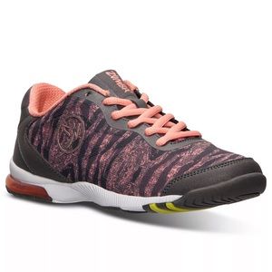 NEW NWOT ZUMBA IMPACT PULSE EXERCISE SHOES SNEAKERS WOMEN’S CORAL STEEL GREY 9.5